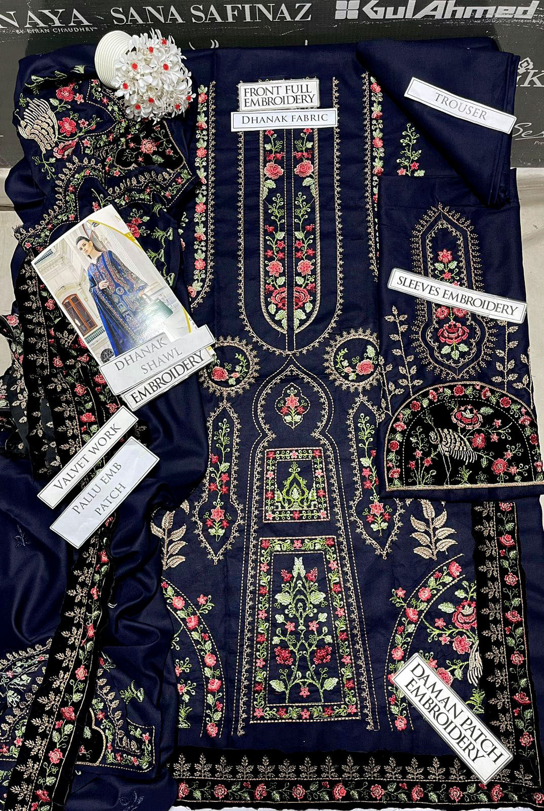 DFW-1168 Maria B Heavy Embroidery 3PC Dhanak Suit