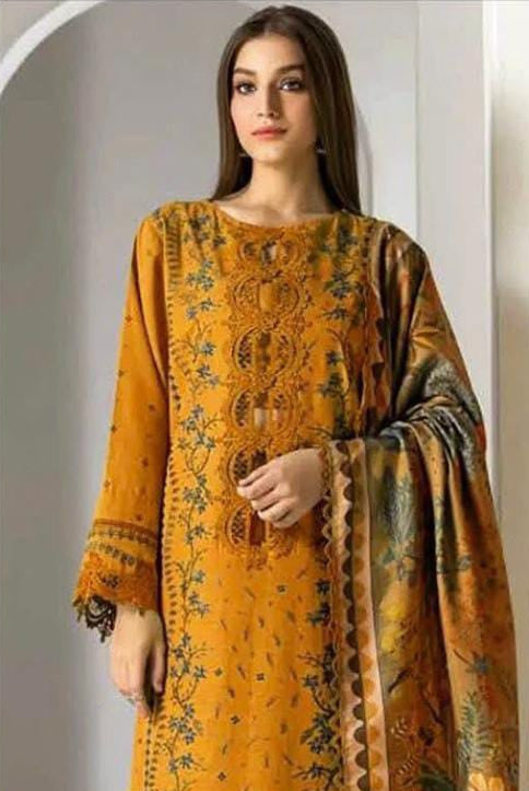 DFW-1091 Sobia Nazir Heavy Embroidery 3PC Dhanak Suit
