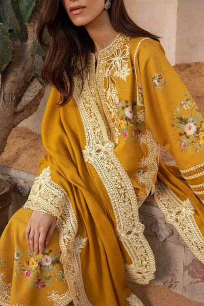 DFW-984 Crimson Heavy Embroidery 3PC Dhanak Suit