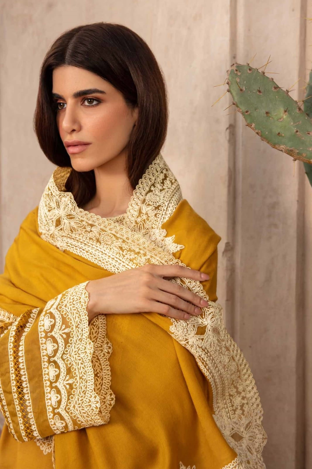 DFW-984 Crimson Heavy Embroidery 3PC Dhanak Suit