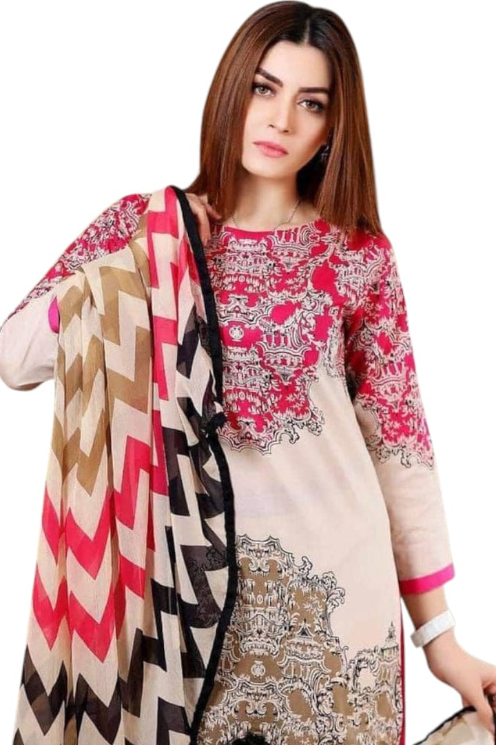 DFW-934 BareezeEmbroidery 3PC Linen Suit