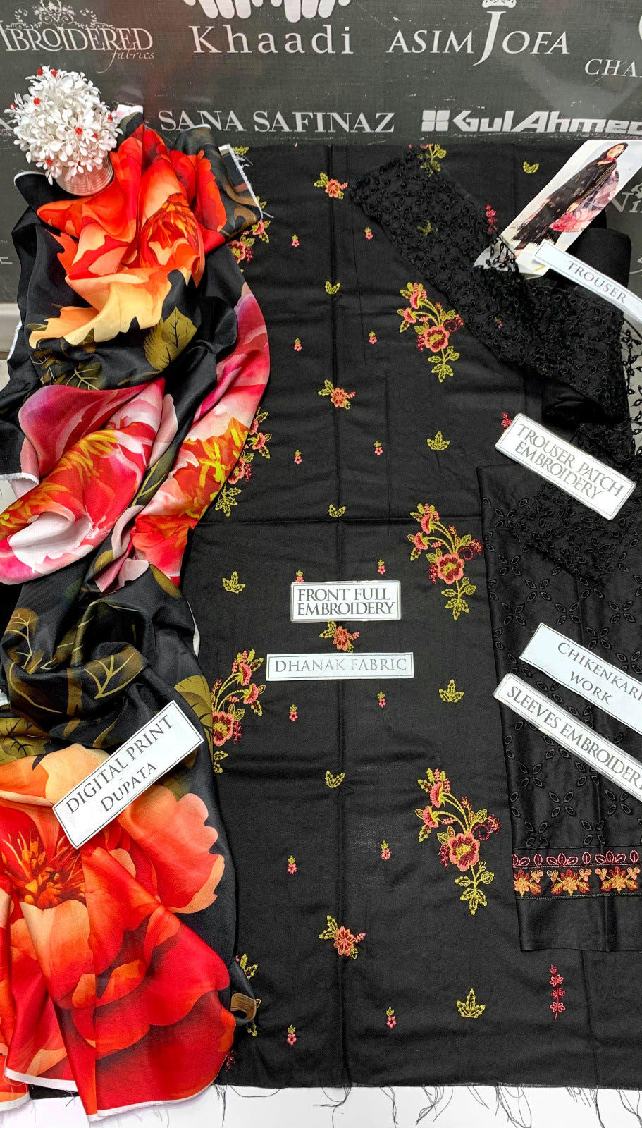 DFW-899 Iznil Heavy Embroidery 3PC Dhanak Suit