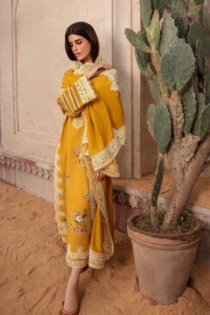 DFW-984 Crimson Heavy Embroidery 3PC Dhanak Suit