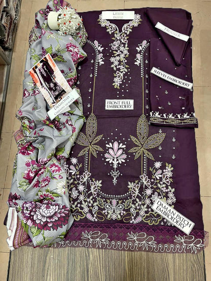 DFW-1324 Bareeze Embroidery 3PC Lawn Suit