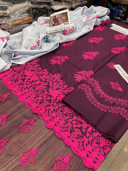 DFW-1232 Zainab Chottani Embroidery 3PC Dhanak Suit