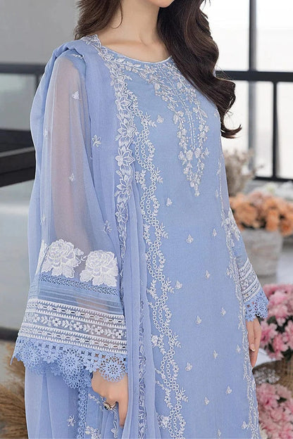 DFW-1222 Azure Hravy Embroidery 3PC Dhanak Suit