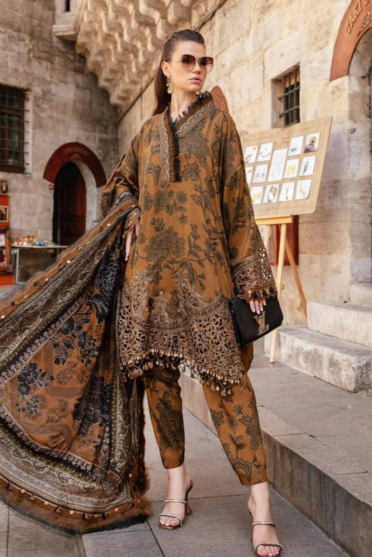 DFW-634 Maria B Embroidery 3Pc Lawn Suit