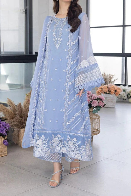 DFW-1222 Azure Hravy Embroidery 3PC Dhanak Suit