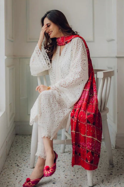 DFW-401 Maria B Heavy Embroidery 3Pc Lawn Suit