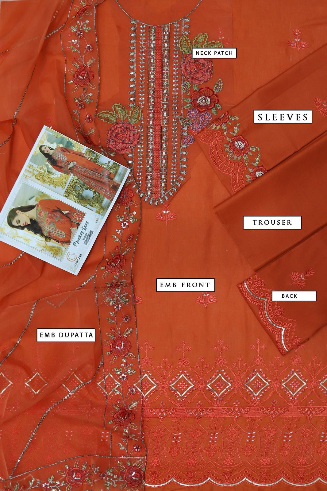 DFW-366 Charizma Heavy Embroidery 3Pc Lawn Suit