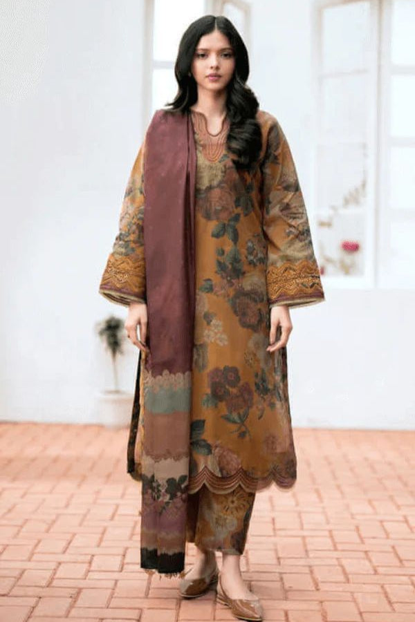 DFW-138 Baroque Embroidery 3Pc Lawn Dress