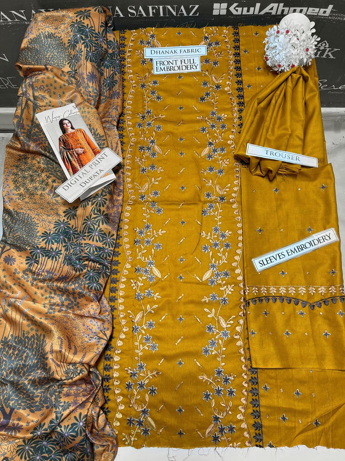 DFW-1091 Sobia Nazir Heavy Embroidery 3PC Dhanak Suit