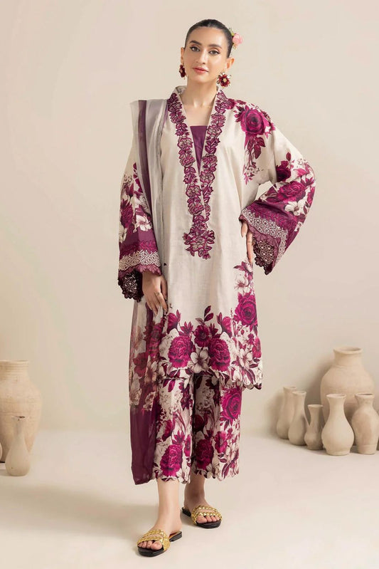 DFW-742 Adan's Libas Embroidery 3Pc Lawn Suit