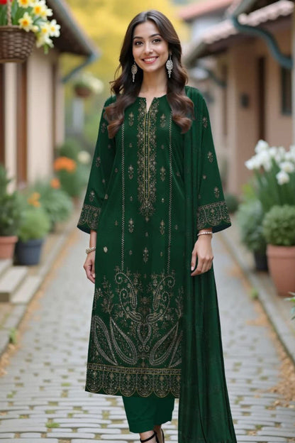 DFW-1156 Bareeze Heavy Embroidery 3PC Dhanak Suit
