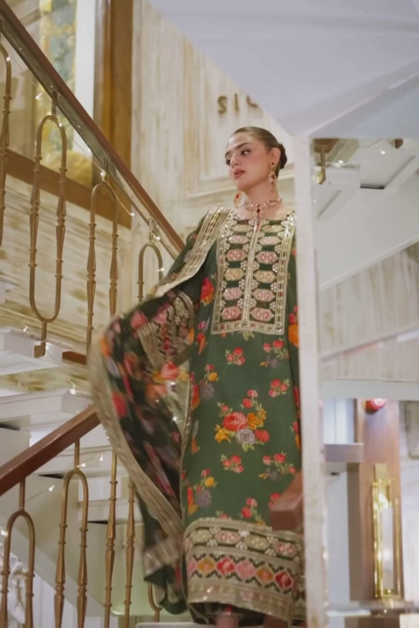 DFW-1177 Aneelas Embroidery 3PC Karandi Suit