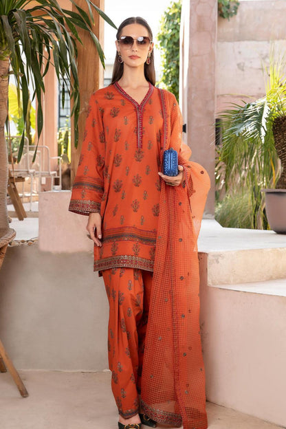 DFW-477 Maria B Heavy Embroidery 3Pc Lawn Suit