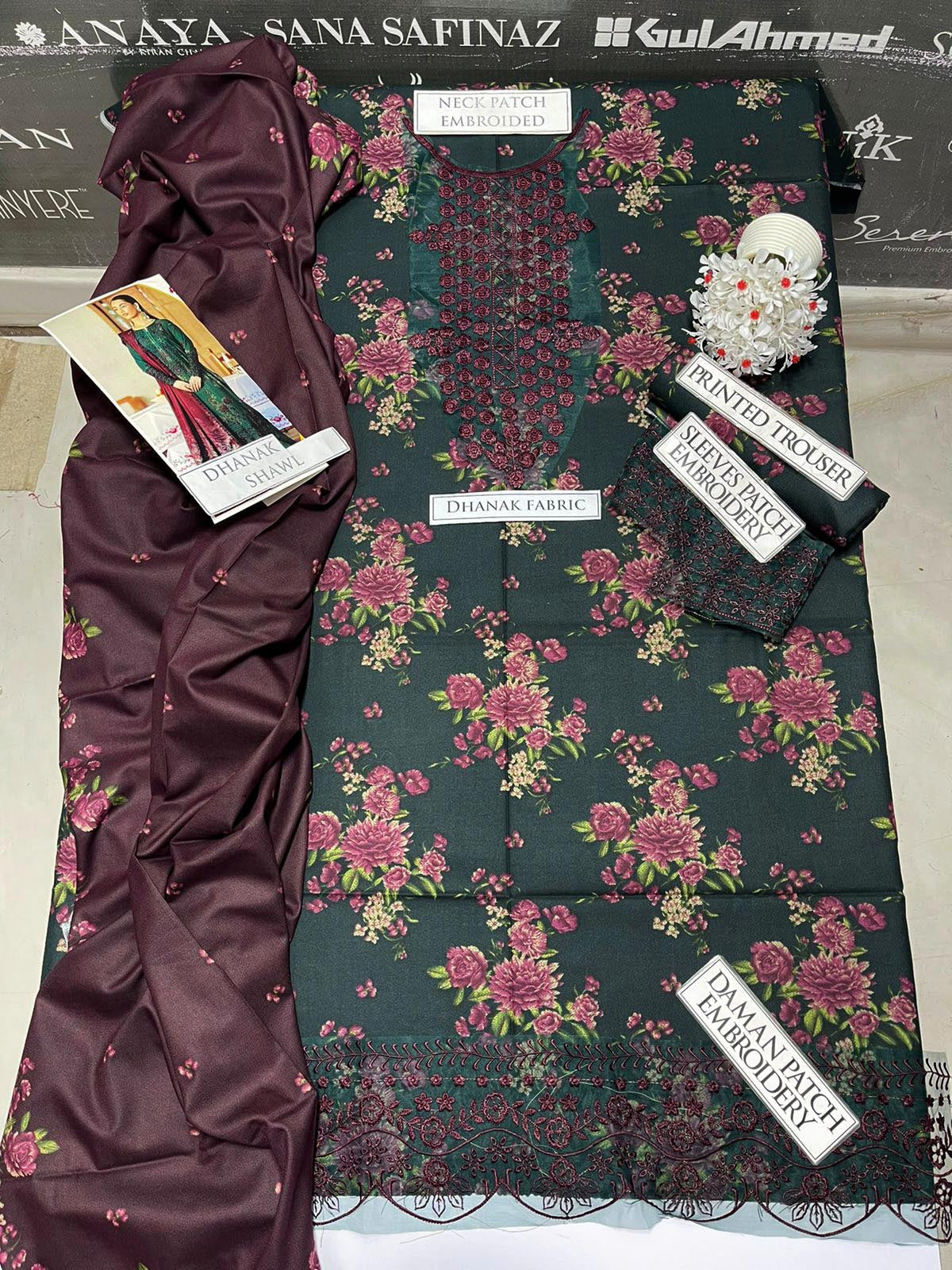 DFW-1057 Iznik Embroidery 3PC Dhanak Suit