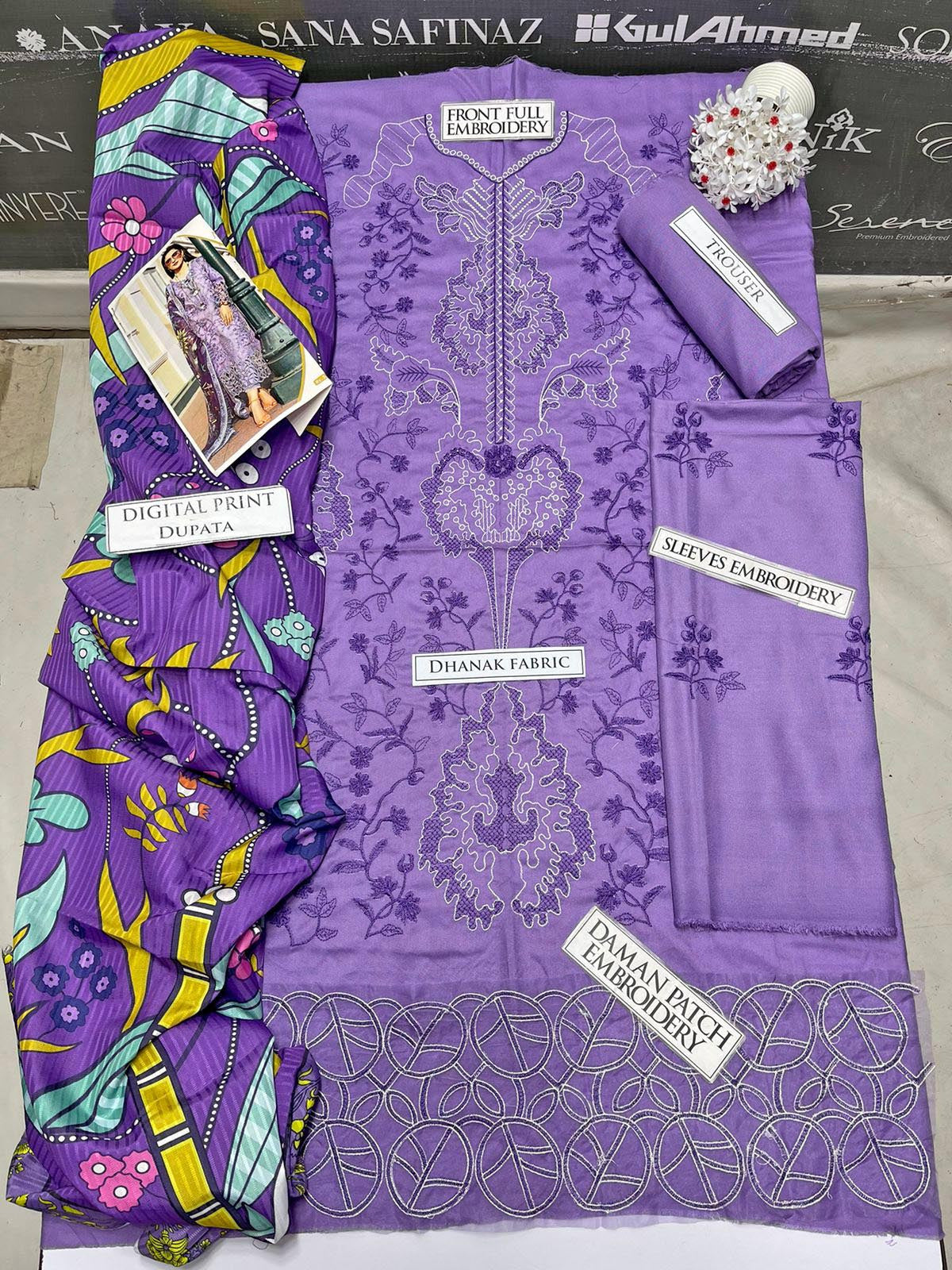 DFW-1019 Mushq Heavy Embroidery 3PC Dhanak Suit