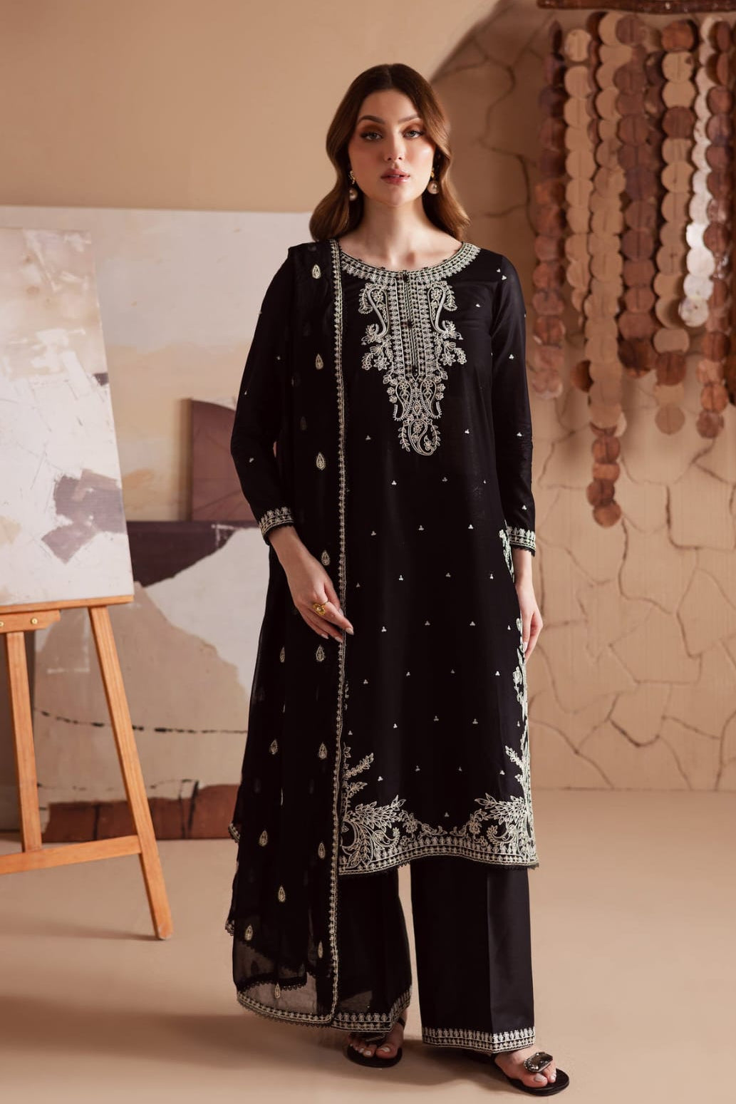 DFW-1142 Batik Heavy Embroidery 3PC Dhanak Suit