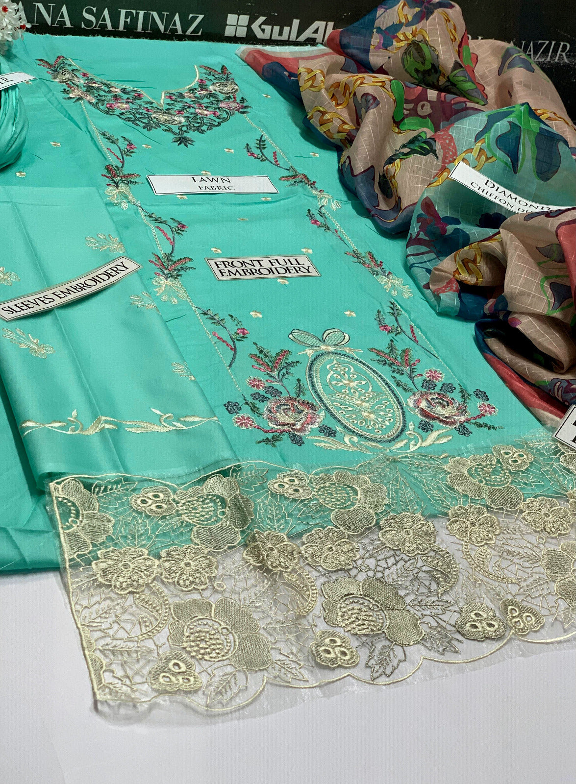 DFW-705 Mushq Heavy Embroidery 3Pc Lawn Suit