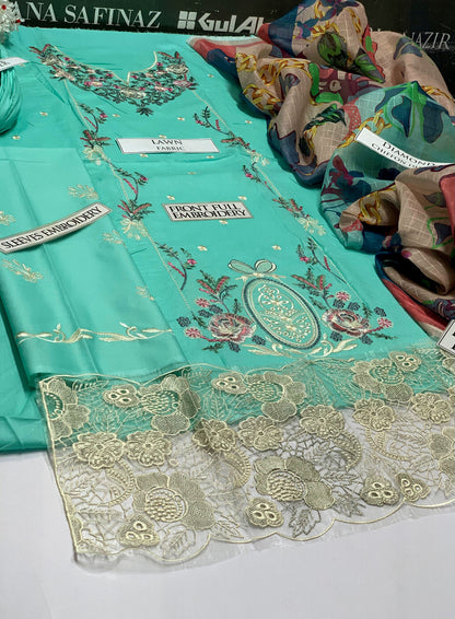 DFW-705 Mushq Heavy Embroidery 3Pc Lawn Suit