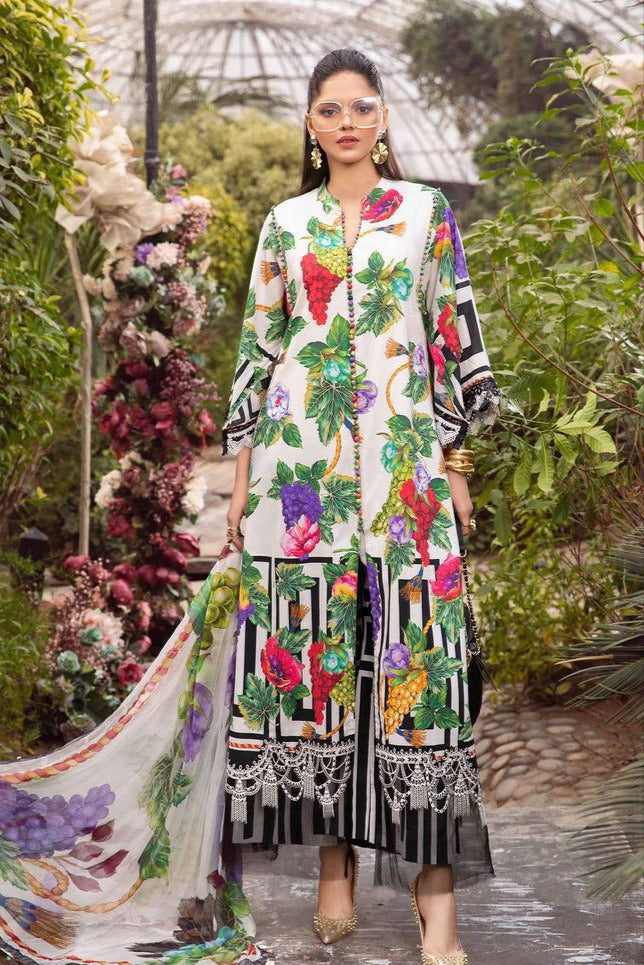 DFW-515 Maria B Embroidery 3Pc Lawn Suit