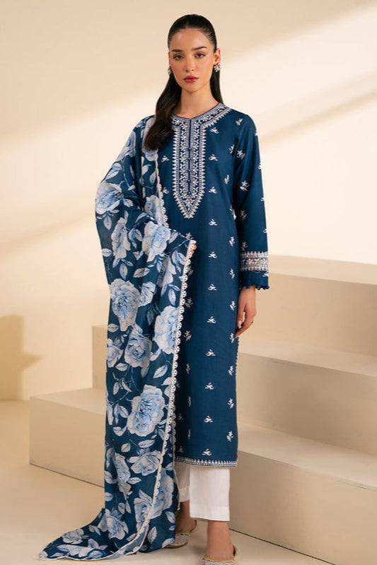 DFW-1048 Cross Stich Embroidery 3PC Dhanak Suit