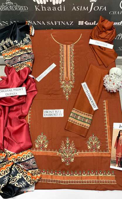 DFW-925 Jazmin Heavy Embroidery 3PC Dhanak Suit