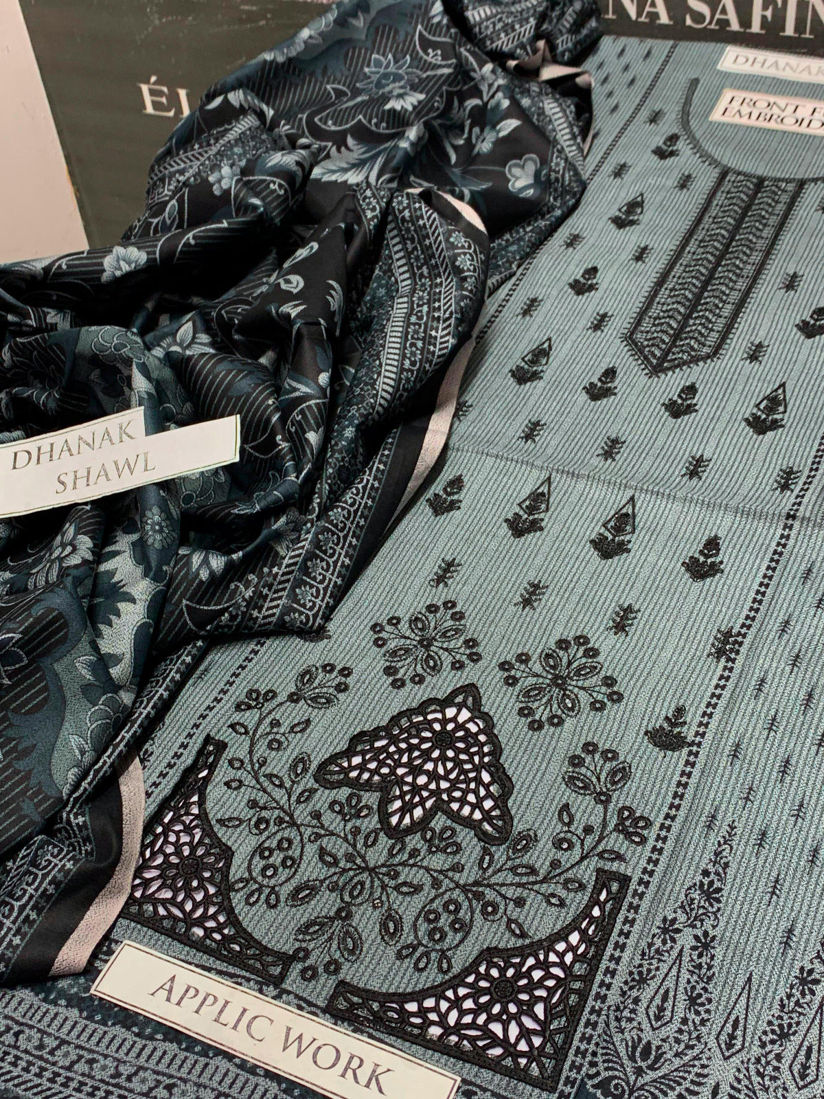 DFW-954 BJ Textile Heavy Embroidery 3PC Dhanak Suit