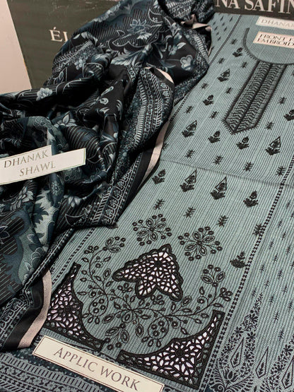 DFW-954 BJ Textile Heavy Embroidery 3PC Dhanak Suit