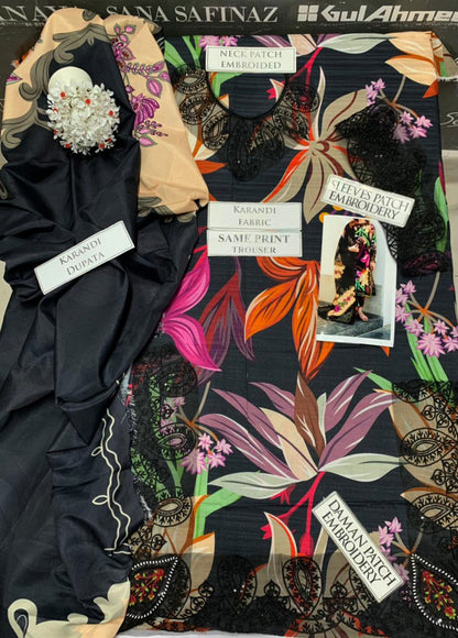 DFW-1198 Baroque Embroidery 3PC Karandi Suit