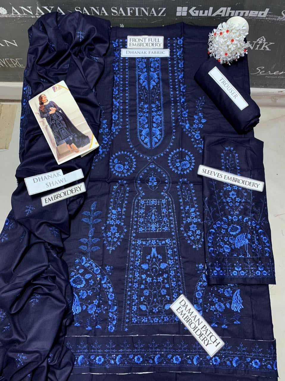 DFW-1058 Asim Jofa Heavy Embroidery 3PC Dhanak Suit