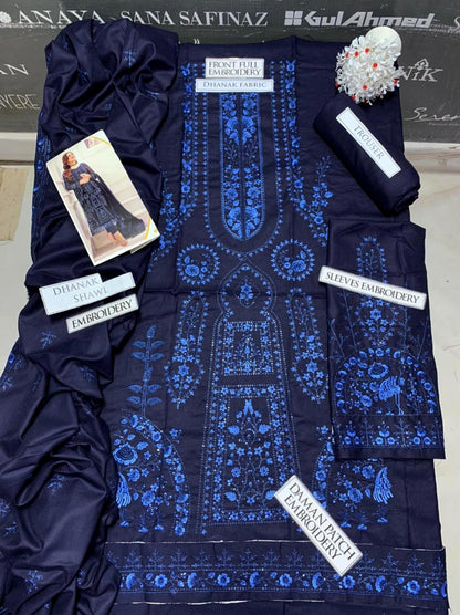 DFW-1058 Asim Jofa Heavy Embroidery 3PC Dhanak Suit