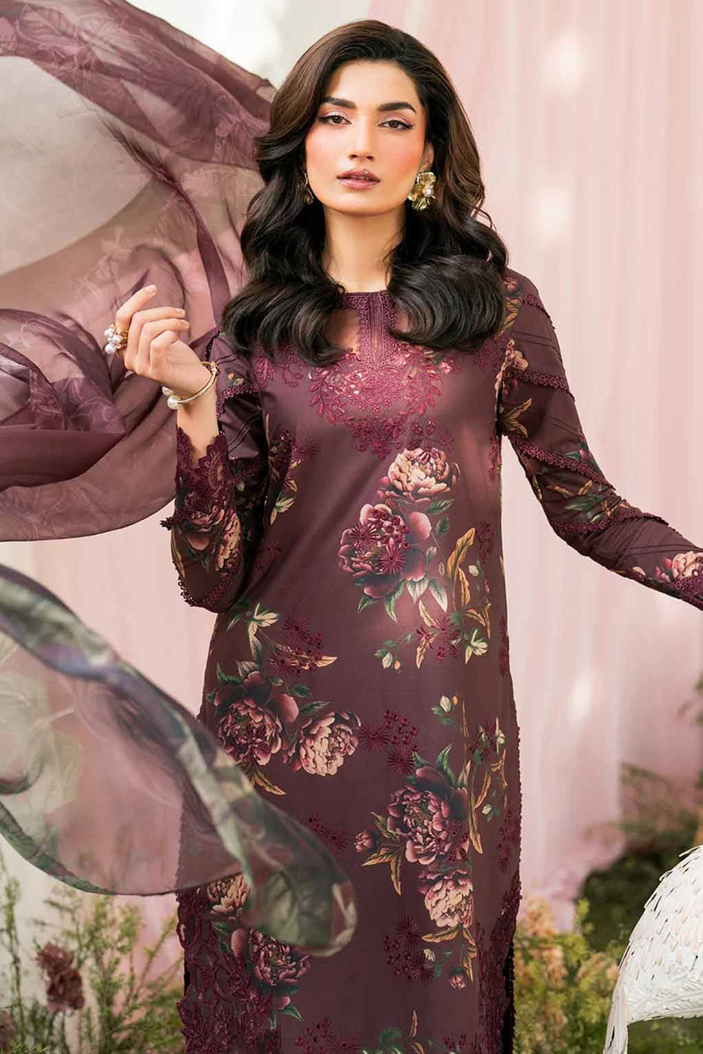 DFW-1143 Iznik Embroidery 3PC Dhanak Suit