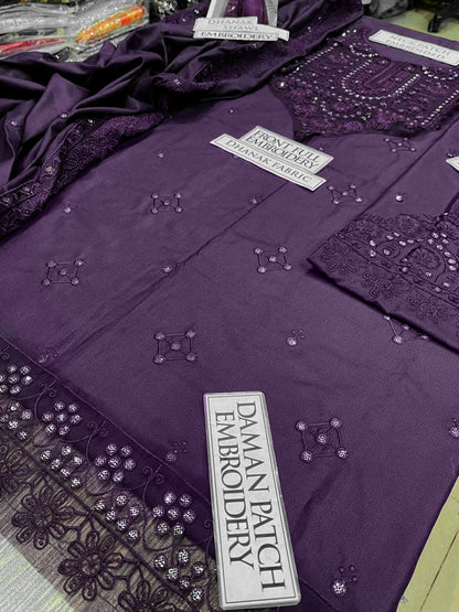 DFW-1235 Asim Jofa Embroidery 3PC Dhanak Suit