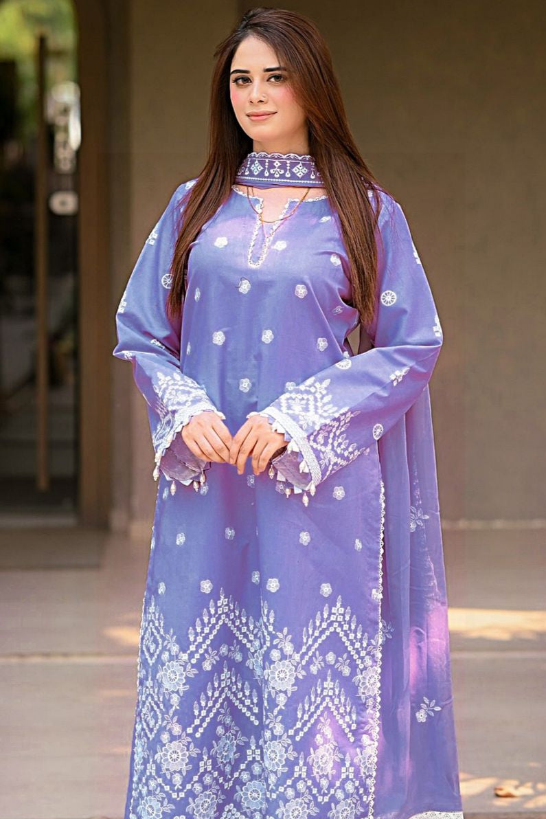 DFW-1236 Libaas Embroidery 3PC Dhanak Suit