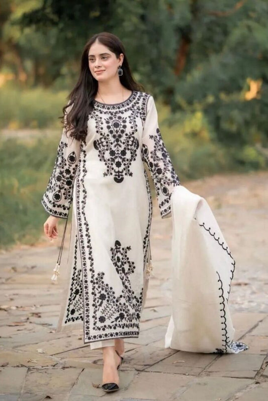 DFW-1312 Agha Noor Embroidery 3PC Lawn Suit