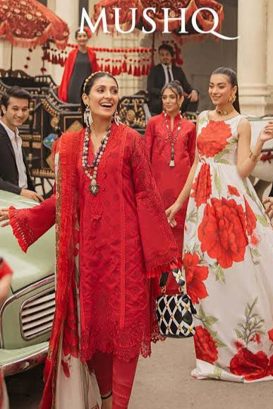 DFW-704 Mushq Heavy Embroidery 3Pc Lawn Suit