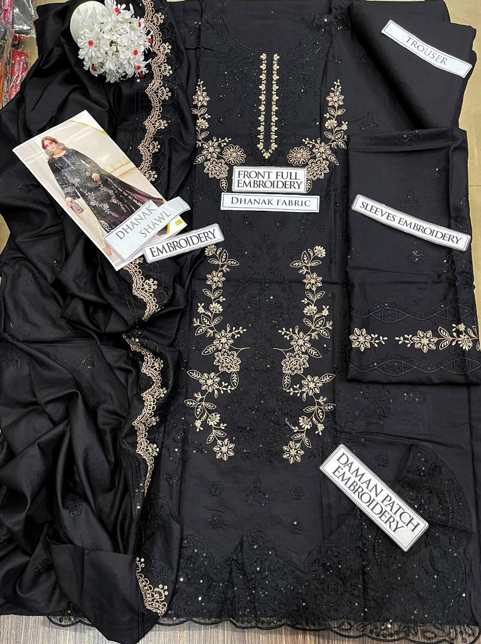 DFW-1206 Maria B Embroidery 3PC Dhanak Suit