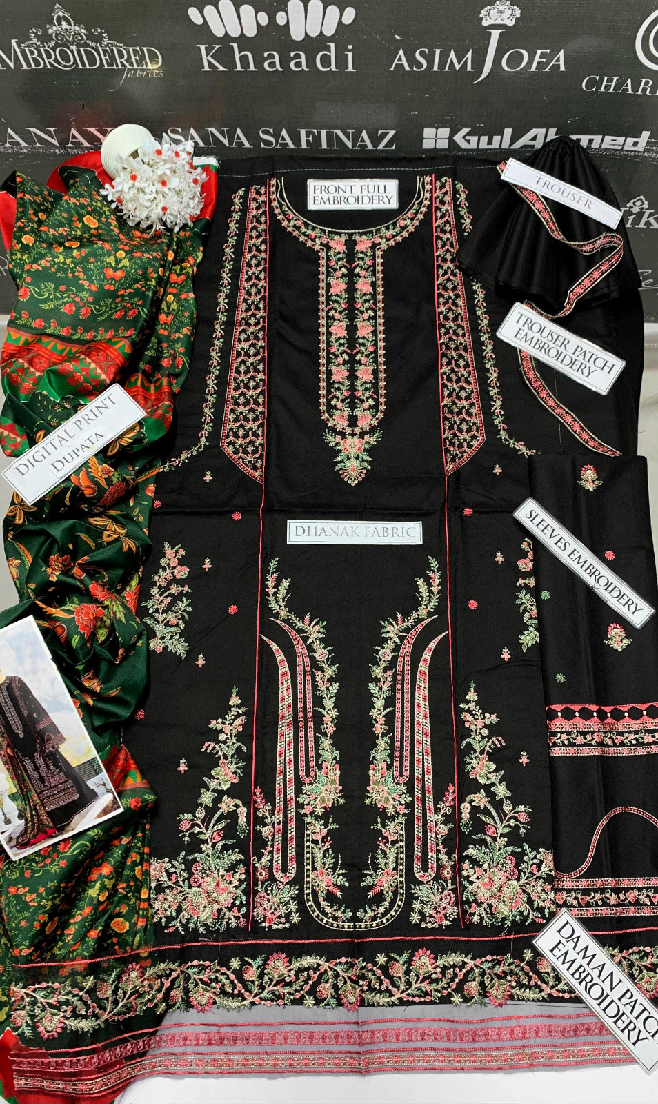 DFW-907 Hussain Rehar Heavy Embroidery 3PC Dhanak Suit