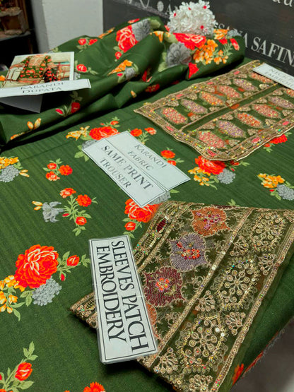 DFW-1177 Aneelas Embroidery 3PC Karandi Suit