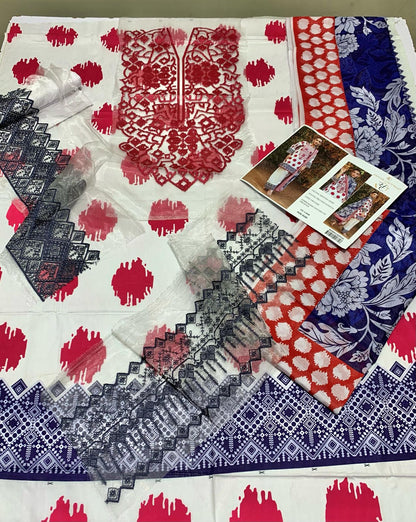 DFW-613 Zainab Chottani Embroidery 3Pc Lawn Suit