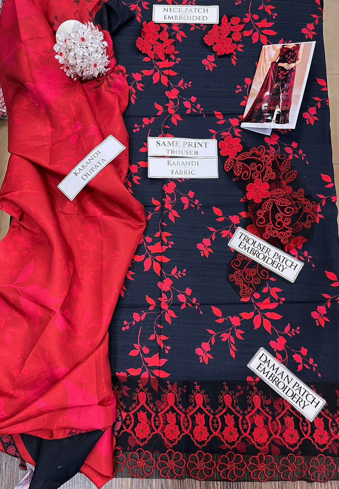 DFW-1213 Iznik Embroidery 3PC Karandi Suit