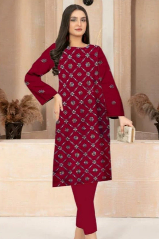 DFW-525E Cross Stich Heavy Embroidery 2Pc Lawn Suit