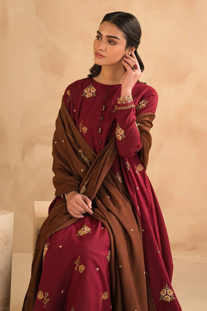 DFW 35 Baroque Unstitched Embroided Dhanak Dress