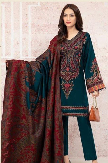 DFW-38 Maria B Unstitched Embroided Dhanak Dress