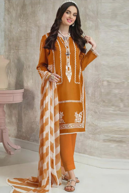 DFW-49 Asim Jofa Unstitched Embroided Lawn Dress