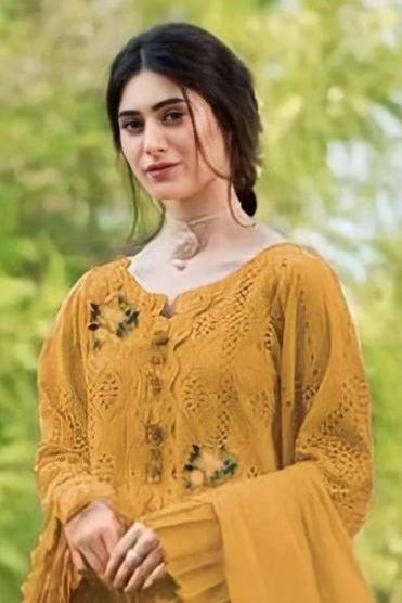 DFW-54 Wareesha Unstitched Embroided Lawn Dress