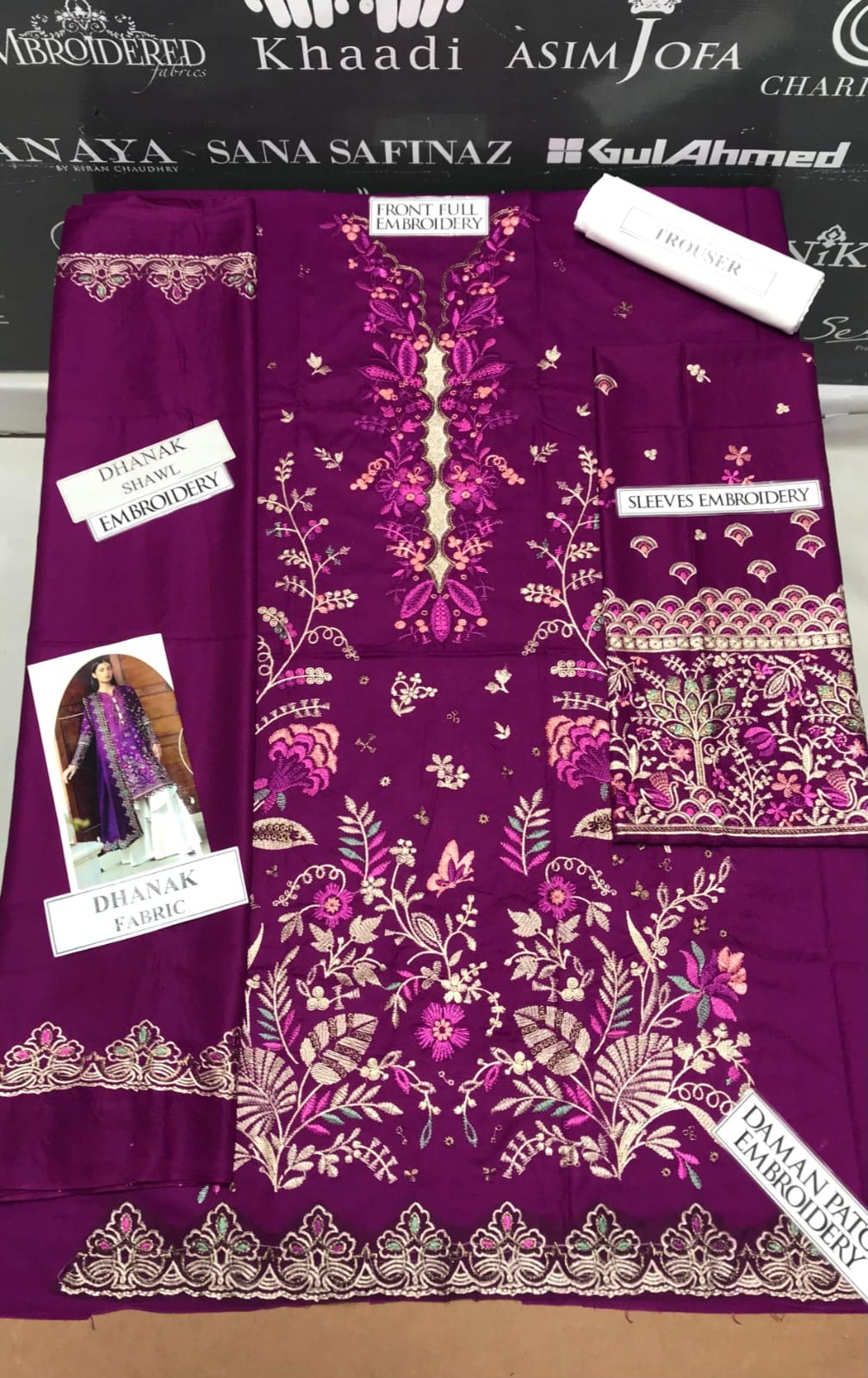 DFW-41 Jazmin Unstitched Embroided Dhanak Dress