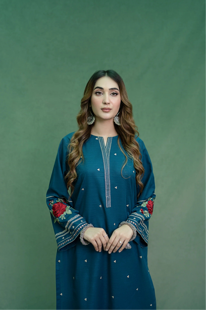 DFW-880 Beechtree Heavy Embroidery 3PC Linen Suit